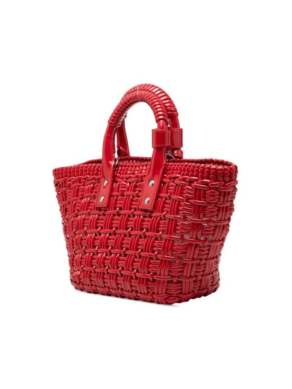 Balenciaga Bistro XS Basket Shoulder Bag 2-Way Red Patent Leather - Picture 2 of 6
